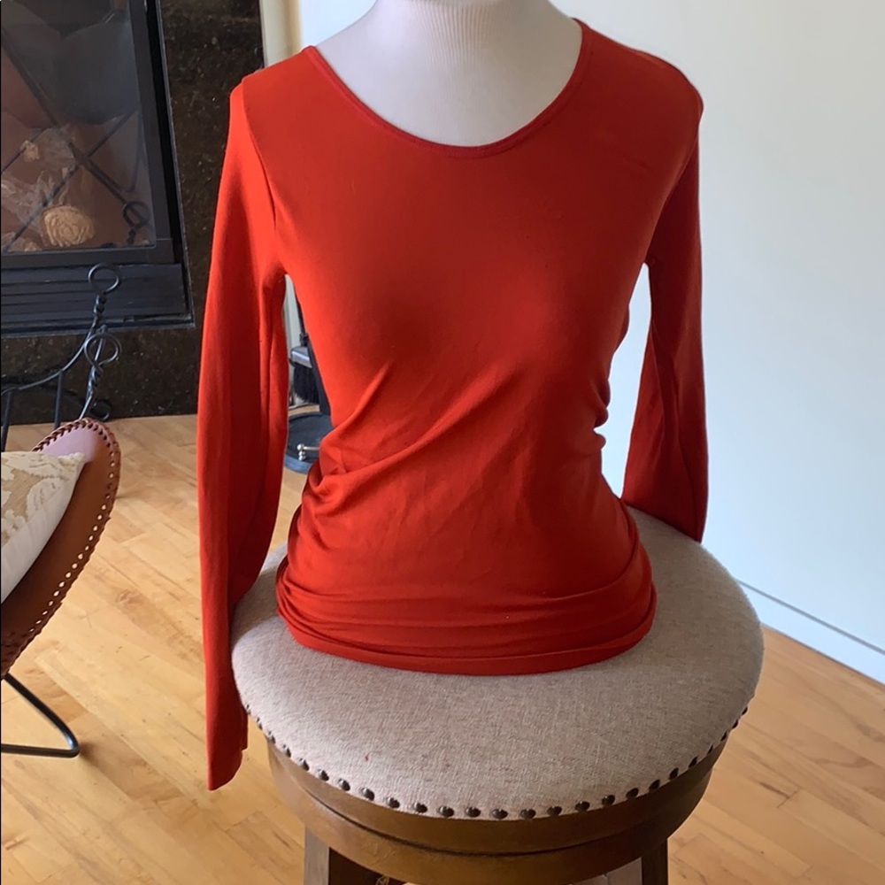 Orange long sleeve shirt